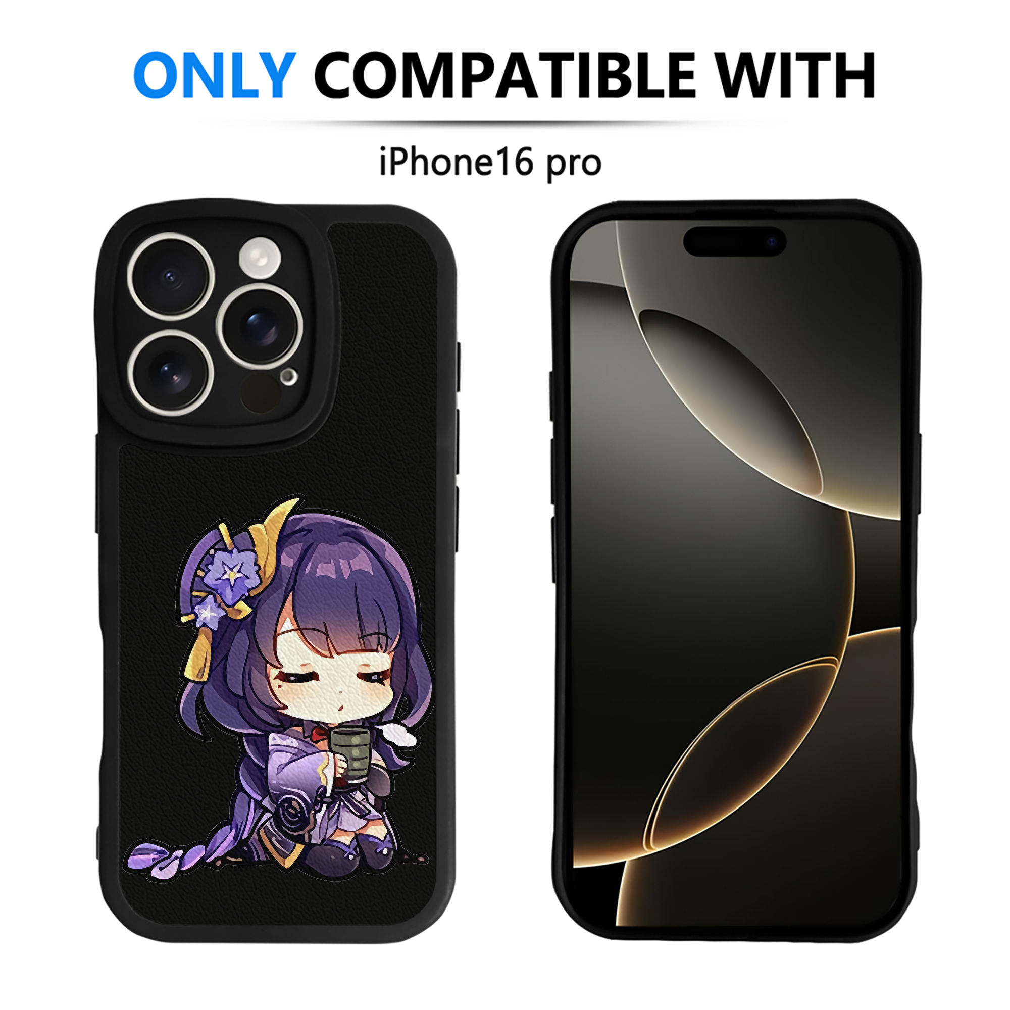 げんし神 雷電将軍 らいでんしょうぐん genshin Raiden Shogun 【iPhone 16シリーズ対応】シリコンスマホケース（レザー調） 材質：シリコン
